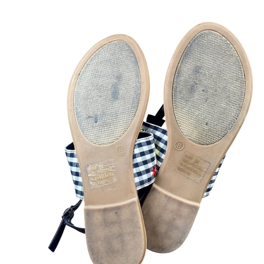 CL by Laundry Gingham Embroidered Thong Sandals Size 8 Wide​​​​ - Picture 5 of 8